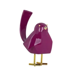 Cubic Bird 18cm Violet Resin Indoor Sculpture