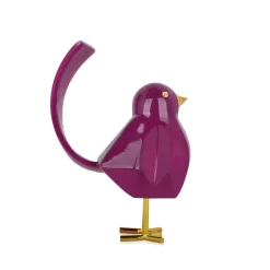 Cubic Bird 18cm Violet Resin Indoor Sculpture