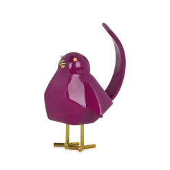 Cubic Bird 18cm Violet Resin Indoor Sculpture