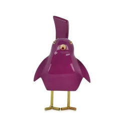 Cubic Bird 18cm Violet Resin Indoor Sculpture