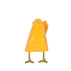 Cubic Bird 14cm Yellow Resin Indoor Sculpture