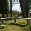 Curved Ivy Double Stone Garden Bench