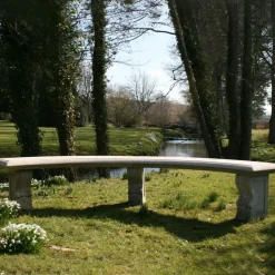 Curved Ivy Double Stone Garden Bench