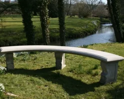 Curved Ivy Double Stone Garden Bench