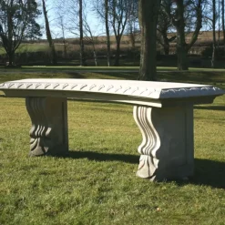 Curved Ivy Stone Garden Bench