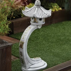 Curved Japanese Pagoda Stone Garden Ornament
