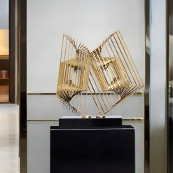 Cyber Book 46cm Gold Metal Indoor Sculpture