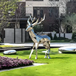 Deer 168cm Geometric Metal Garden Sculpture