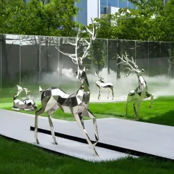 Deer 198cm Geometric Metal Garden Sculpture
