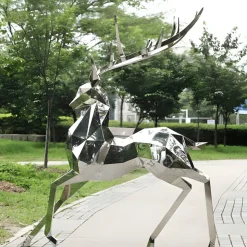 Deer 204cm Geometric Metal Garden Sculpture