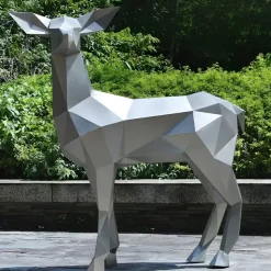 Deer 160cm Geometric Metal Garden Sculpture