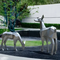 Deer 160cm Geometric Metal Garden Sculpture