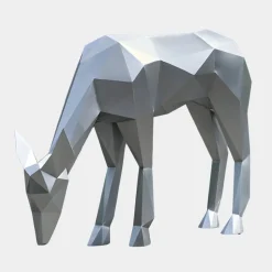 Deer 90cm Geometric Metal Garden Sculpture