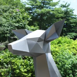 Deer 90cm Geometric Metal Garden Sculpture