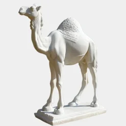Desert Camel 160cm White Marble Garden Statue v2