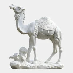 Desert Camel 160cm White Marble Garden Statue v5