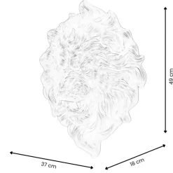 Desert Lion 49cm Bronze Resin Wall Sculpture