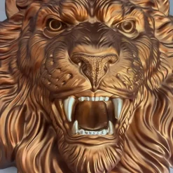 Desert Lion 49cm Bronze Resin Wall Sculpture