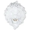 Desert Lion 49cm White Resin Wall Sculpture