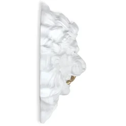 Desert Lion 49cm White Resin Wall Sculpture