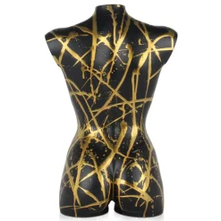 Divine Torso 50cm Black Resin Indoor Sculpture