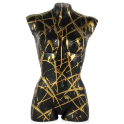 Divine Torso 50cm Black Resin Indoor Sculpture