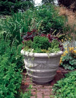 Draped Vase Stone Garden Planter