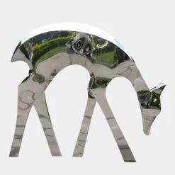 Dynamic Deer 91cm Metal Garden Sculpture