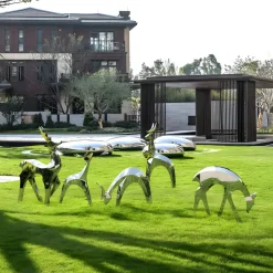 Dynamic Deer 75cm Metal Garden Sculpture