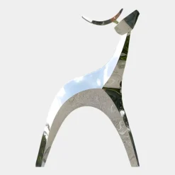Dynamic Deer 100cm Metal Garden Sculpture