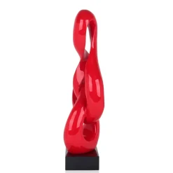 Dynamic Twist 58cm Red Resin Indoor Sculpture