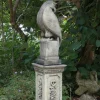Eagle on Floral Pedestal Modern Stone Garden Statue