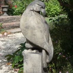 Eagle on Plain Pedestal Modern Stone Garden Statue