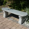 Elegance II Natural Granite Grey Stone Garden Bench