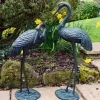 Elegant Cranes Bronze Metal Garden Ornaments