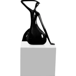 Elegant Grace 75cm Black Resin Indoor Sculpture