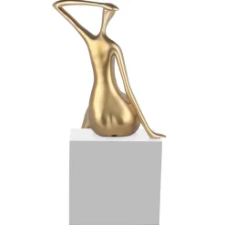 Elegant Grace 38cm Gold Resin Indoor Sculpture