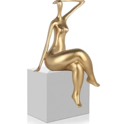 Elegant Grace 38cm Gold Resin Indoor Sculpture