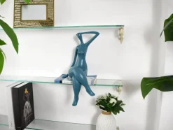 Elegant Grace 38cm Teal Resin Indoor Sculpture