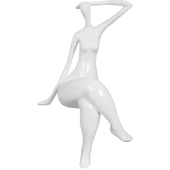 Elegant Grace 38cm White Resin Indoor Sculpture