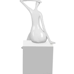 Elegant Grace 38cm White Resin Indoor Sculpture