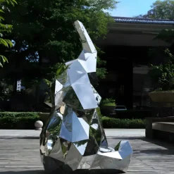 Elephant 198cm Geometric Metal Garden Sculpture