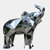 Elephant 190cm Geometric Metal Garden Sculpture