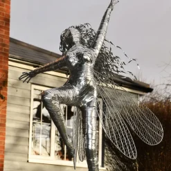Elvina Fairy 90cm Metal Wire Garden Sculpture