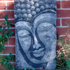 Enlightened Buddha Stone Garden Wall Art Plaque