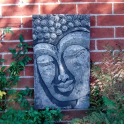 Enlightened Buddha Stone Garden Wall Art Plaque
