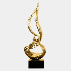 Eternal Flame 173cm Gold Metal Garden Sculpture