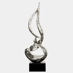 Eternal Flame 173cm Silver Metal Garden Sculpture