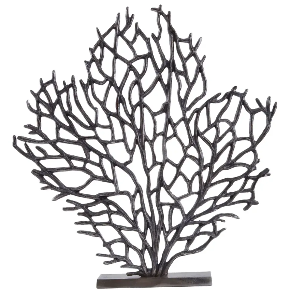 Euphoric Coral 53cm Black Metal Indoor Sculpture