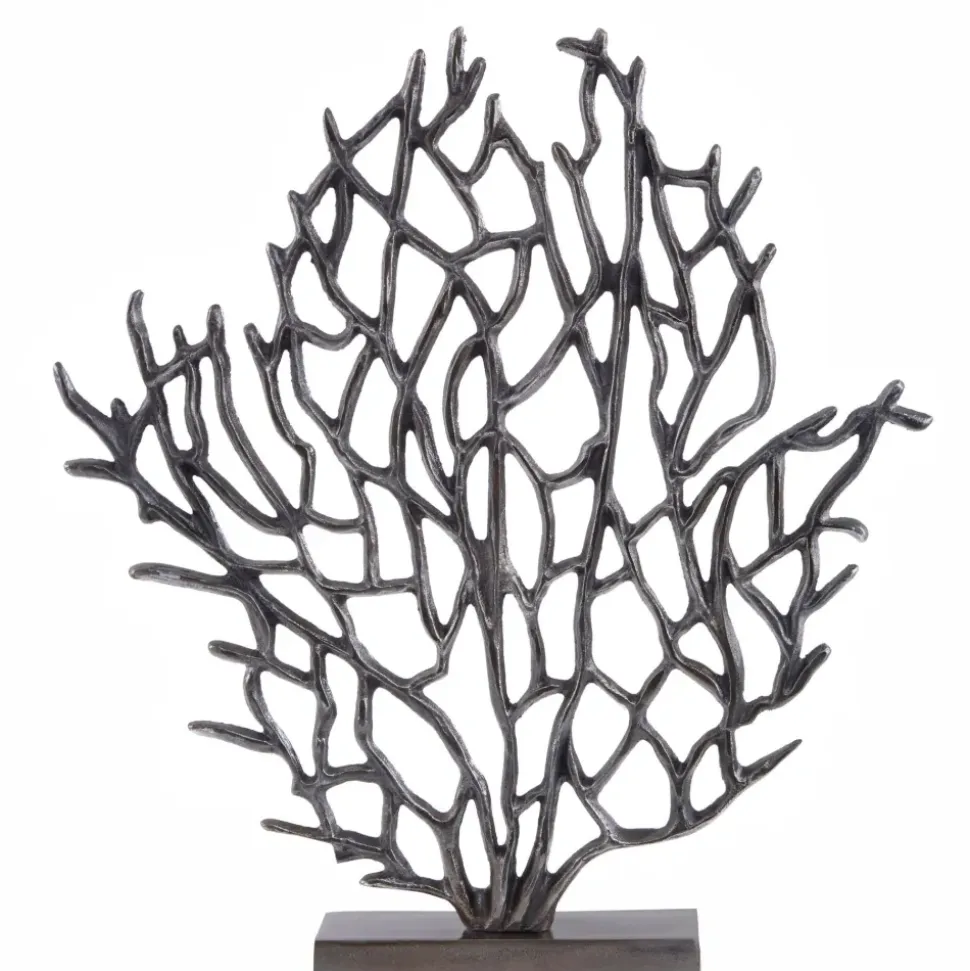 Euphoric Coral 43cm Black Metal Indoor Sculpture